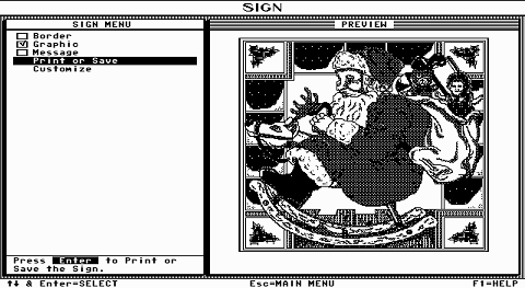 DOS Printshop Santa